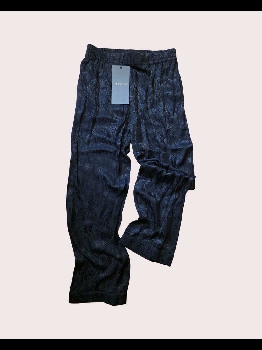 The Kooples Black Straight-Leg Jacquard Snakeskin Pants